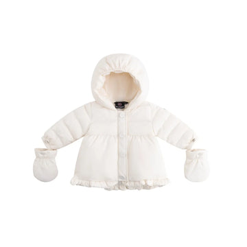 Ellabee Flore Enfant Fur Down Jacket - Off White 6035