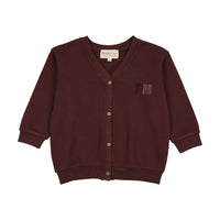 Farren And Me Washed Burgundy Sweatshirt Cardigan (Faw25-12)