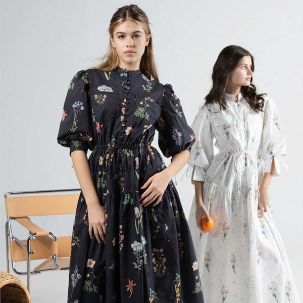 HEV Black Floral Small Buttons (HDR701)