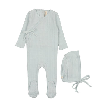 LILETTE  BY LIL LEGS  BY LIL LEGS SKY BLUE FINE POINTELLE FOOTIE SET