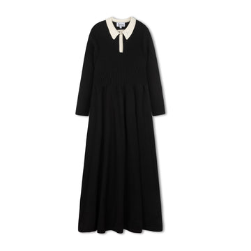 Froo Knit Collar Maxi Teen - Black