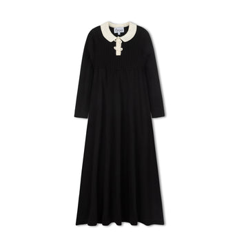 Froo Knit Collar Maxi Young - Black