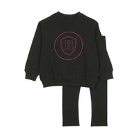 Bonjoy Black Burgundy Emblem Sweatshirt Set