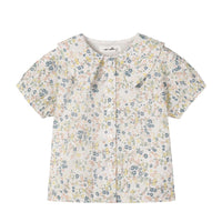 Nounelle Floral Yellow Blouse- SHORT SLEEVES