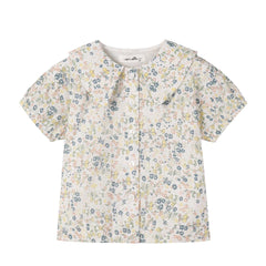 Nounelle Floral Yellow Blouse- SHORT SLEEVES