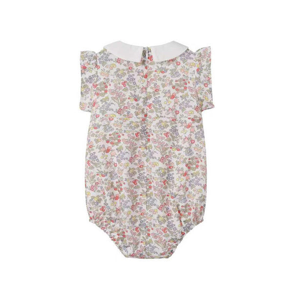 Nounelle Strawberry Embroidered Romper