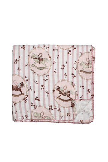 Little Threads The Label Rose Rocking Horse Muslin Blanket