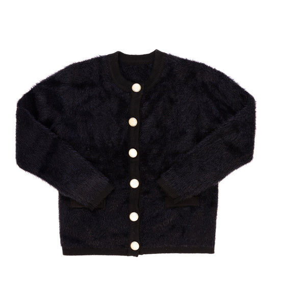 Kipp Black Mohair Cardigan