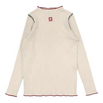 Lil Legs Contrast Funnel Neck Ecru