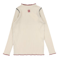 Lil Legs Contrast Funnel Neck Ecru