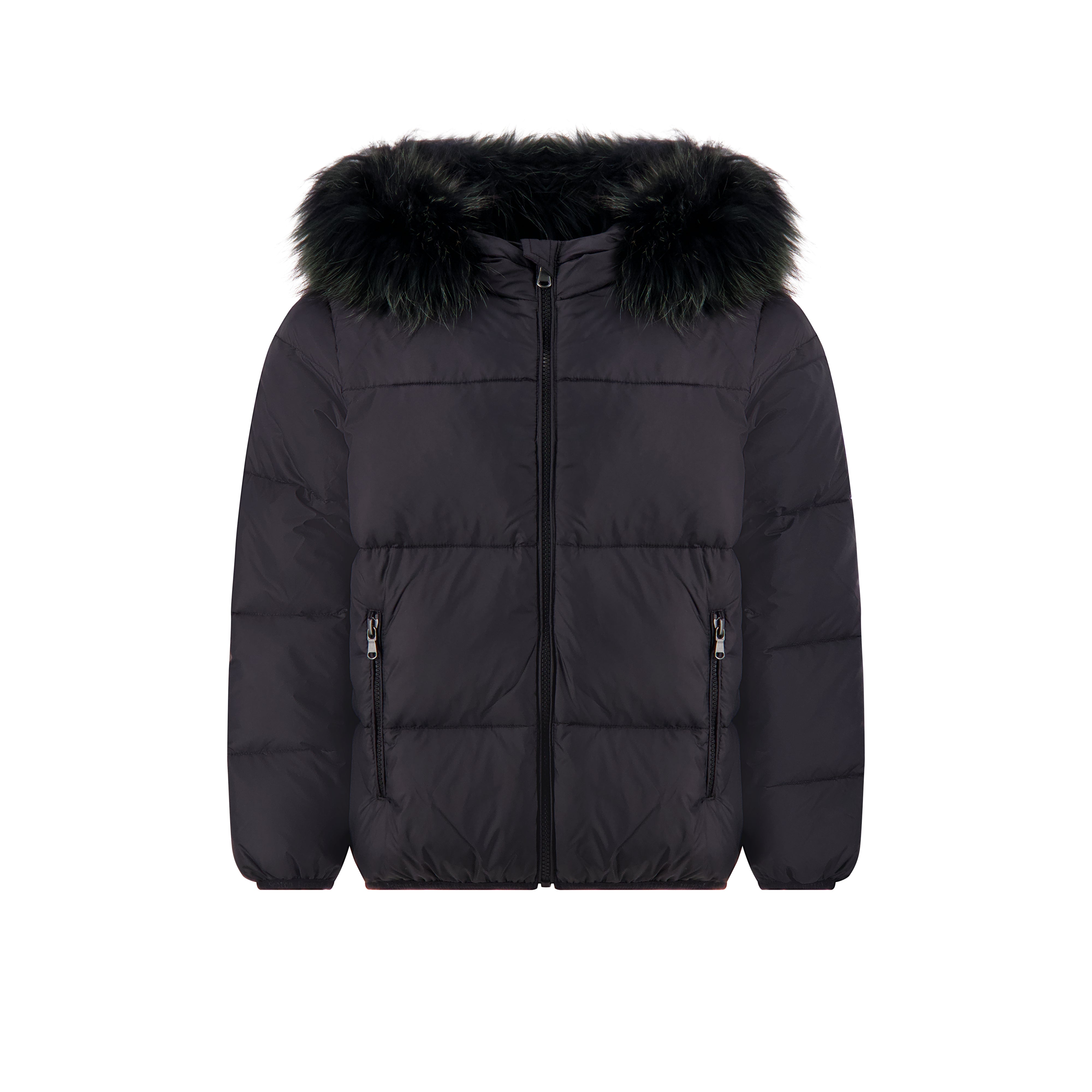 Scotch Bonnet Black With Green Fur Coat (A-GCGF-97)