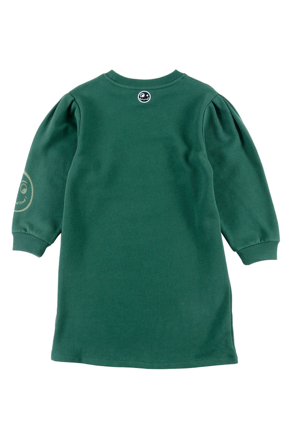 Loud Apparel Dark Green/Sage Dress Puff Sleeve