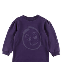 Loud Apparel Purple Indigo/Grapes Dress Puff Sleeve