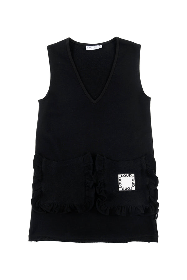 Loud Apparel Black Pinafore Dress