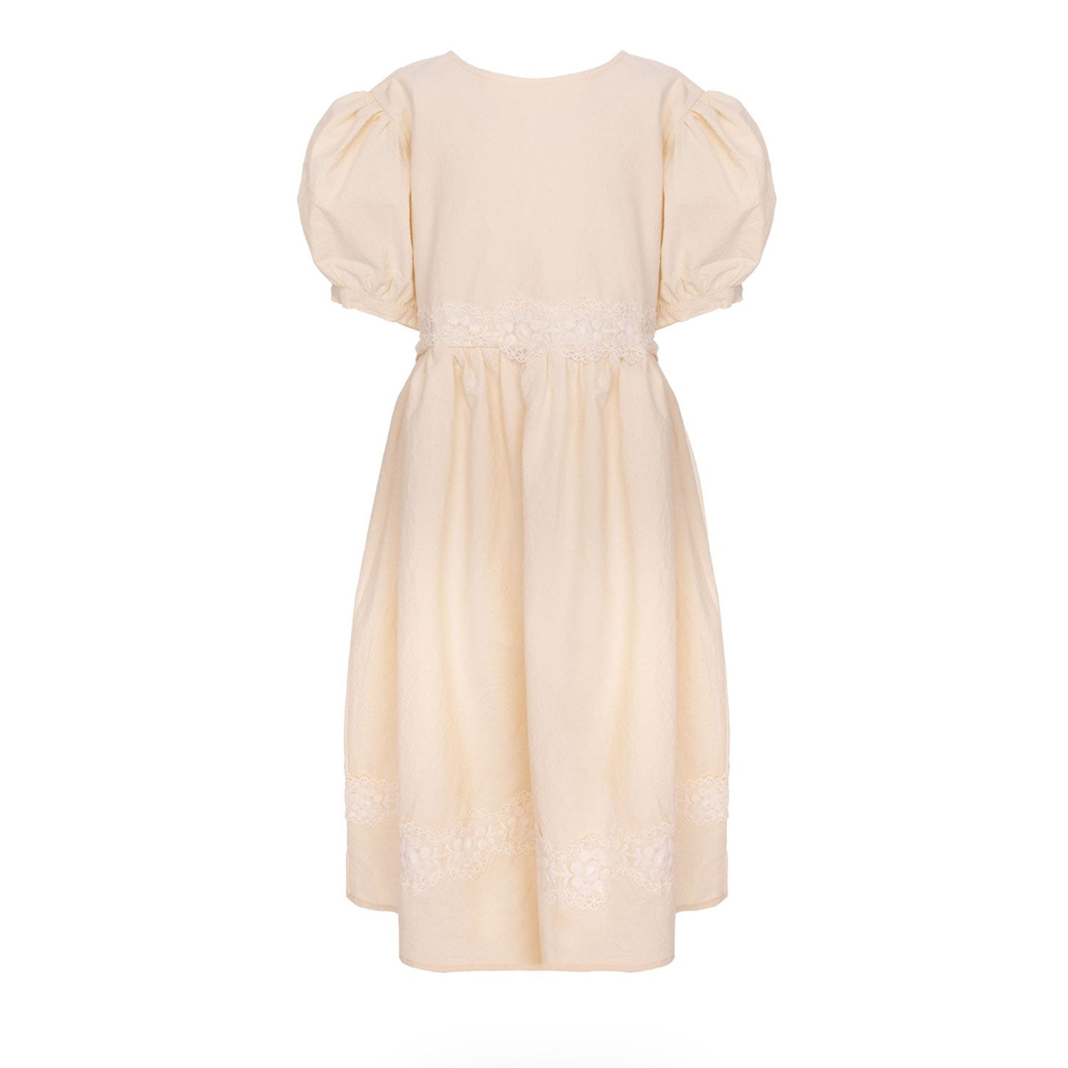 Pernille Gloria Light Beige Dress With Embroidered Flower Lace | Buttons Bebe Pernille Gloria Light Beige Dress With Embroidered Flower Lace | Buttons Bebe