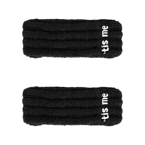 Tis Me Black Ribbed Snap Clip Set Of 2 (FINAL SALE)