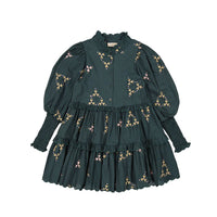 MarMar Dela Embroidered Dress-Deep Forest