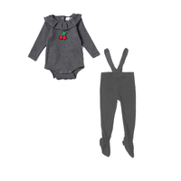 Anecdote Charcoal Cherry Baby Girl Set (straps are black)