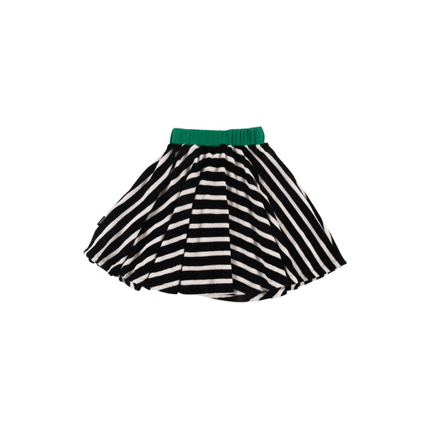 Loud Apparel Anthracite Stripe Skirt Semi Circle Waist