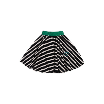 Loud Apparel Anthracite Stripe Skirt Semi Circle Waist