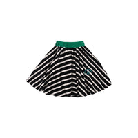 Loud Apparel Anthracite Stripe Skirt Semi Circle Waist