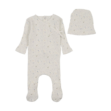 Bee & Dee Geese Wide Ribbed Footie/Beanie Chalk White Boys