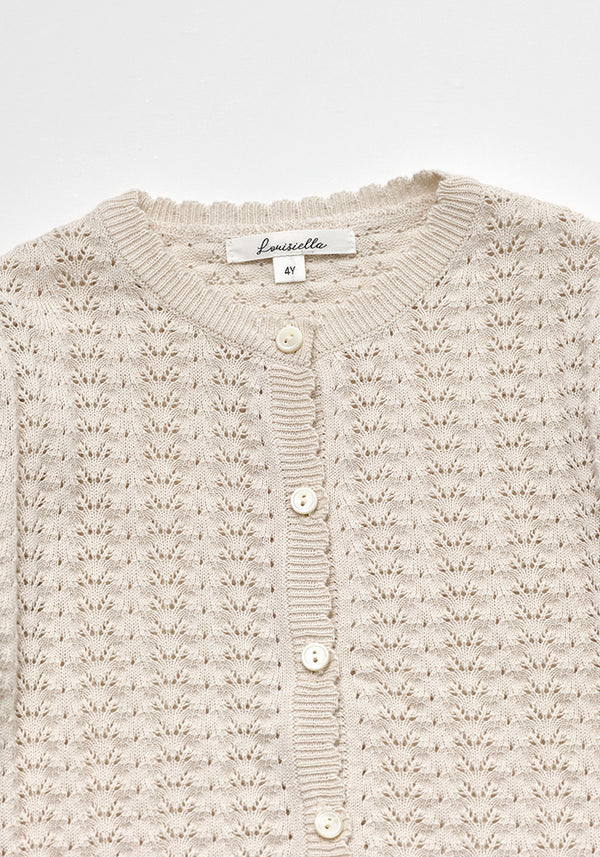 Louisiella Lavera Knit Cardigan Pale Beige