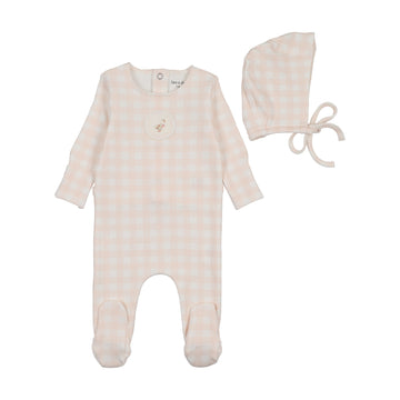 Bee & Dee Goose Plaid Footie/Boonet Chalk White Girls