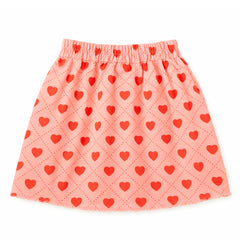 Piupiuchick Pink W/ Red Hearts Allover Knee-Length Skirt