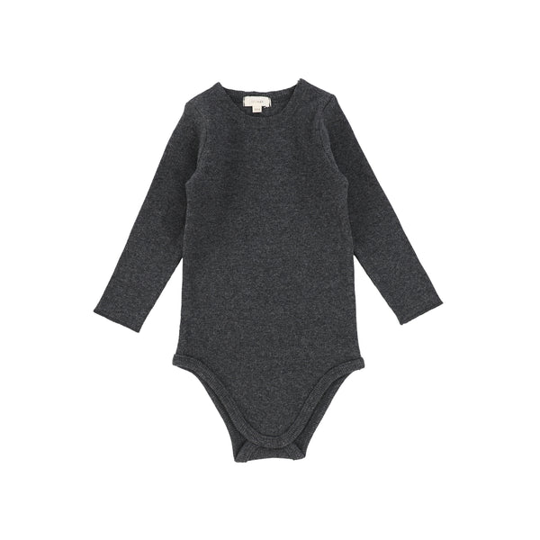 Lil Legs Ribbed Crewneck Onesie Heather Grey