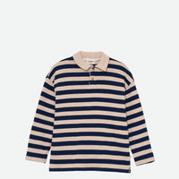 My Little Cozmo Beige Navy Soft Feel Wide Stripes