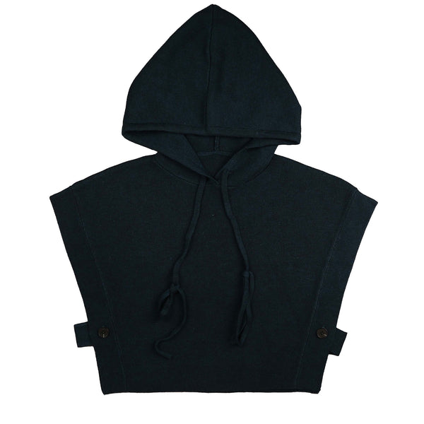 Hev Teal Hooded Vest With Side Button Closure (HKN542)