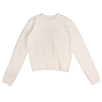 HEV White Rib Texture Cardigan HKN783