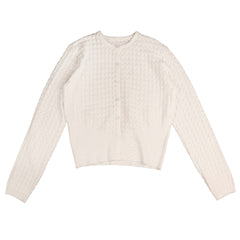 HEV White Rib Texture Cardigan HKN783
