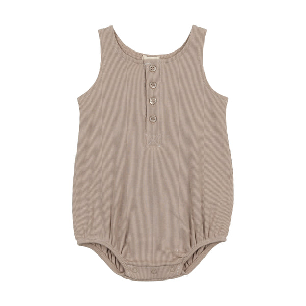 Analogie By Lil Legs Henley Romper Taupe