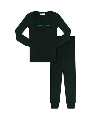 Heven Child Because It's Heven PJs Black/Green (PJ16)