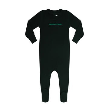 Heven Child Because It's Heven Footie Black/Green (PJ17)
