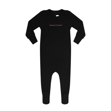 Heven Child Because It's Heven Footie Black/Pink (PJ17)