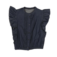 HEV Denim Denim Ruffle Top HSH750