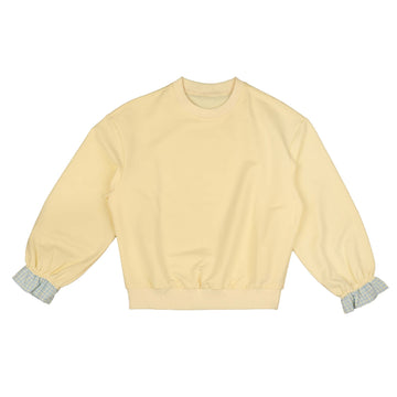 HEV Lemon Tshirt With Frill Cuff Trim HSH765