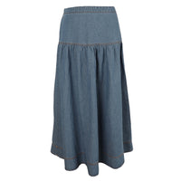 HEV Blue Yoke Skirt Gathered