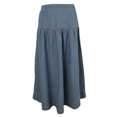 HEV Blue Yoke Skirt Gathered