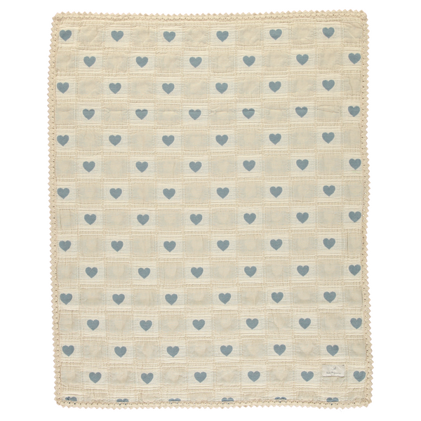 Bebe Organic Heart Blanket Heart Blue Patchwork