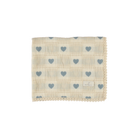 Bebe Organic Heart Blanket Heart Blue Patchwork