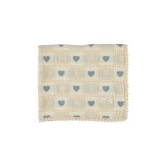 Bebe Organic Heart Blanket Heart Blue Patchwork