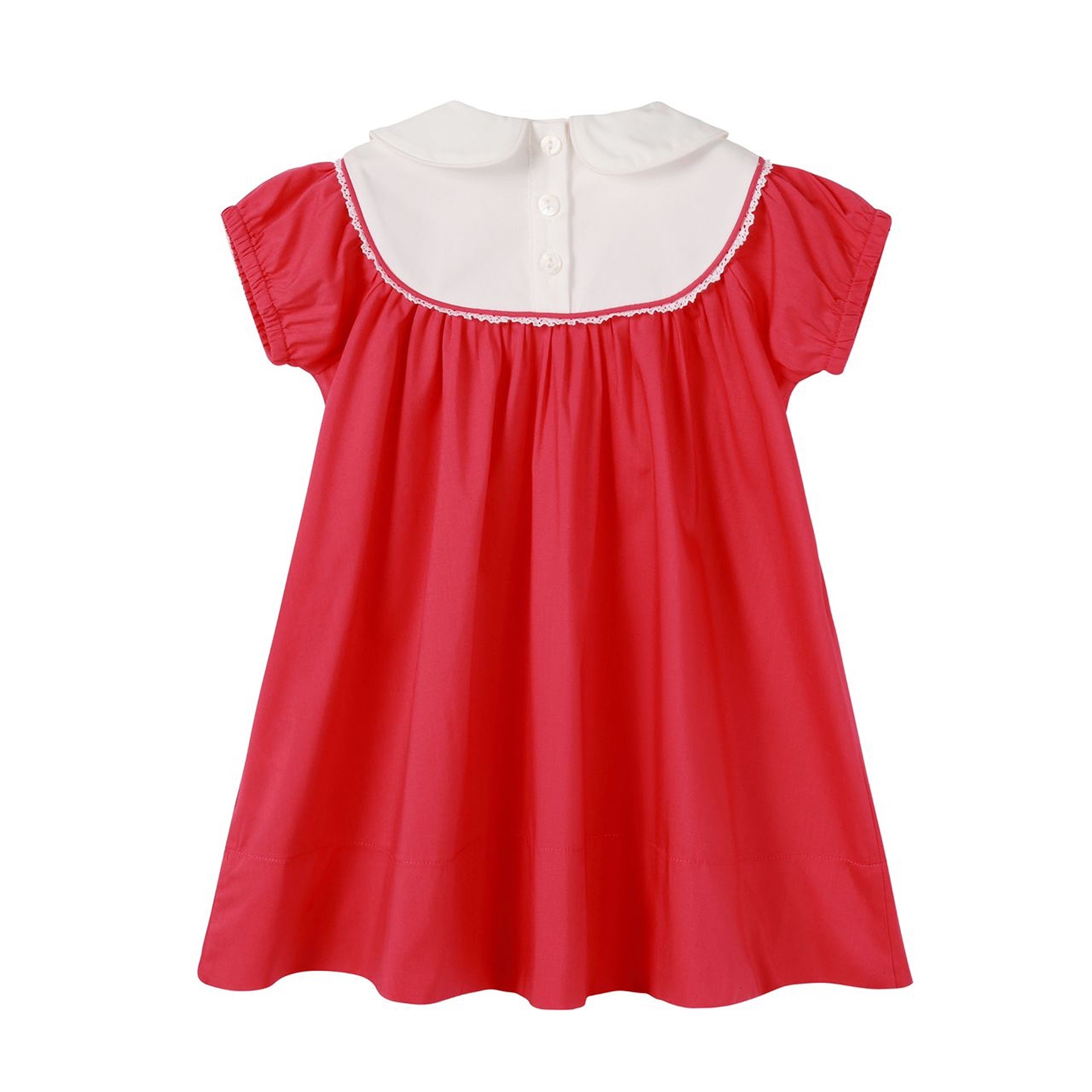 Nounelle Hot Pink Embroidered Dress- Short Sleeves