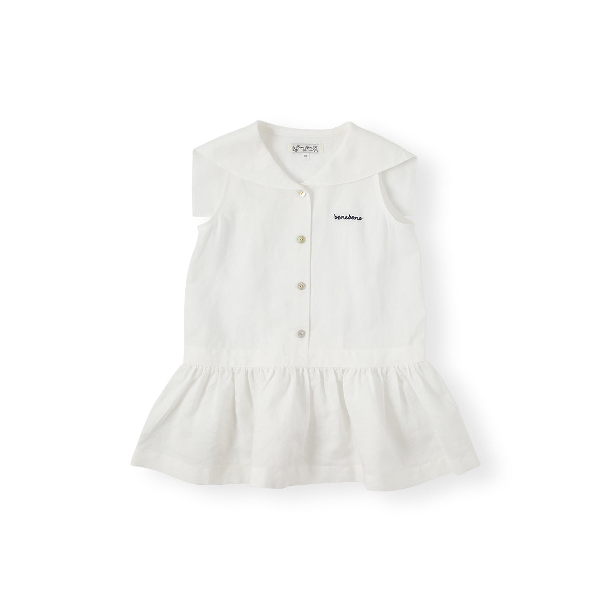 Bene Bene Ivory Marine Linen Dress | Buttons Bebe