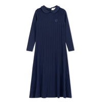 Lamour Lou Navy Variegated Ribbed Maxi Robe