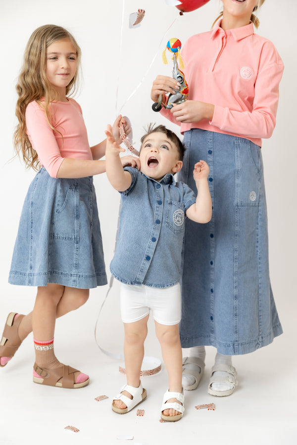 Nounelle Stamp Tee Coral- 3/4 sleeve