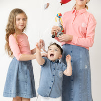 Nounelle Stamp Tee Coral- Short Sleeve